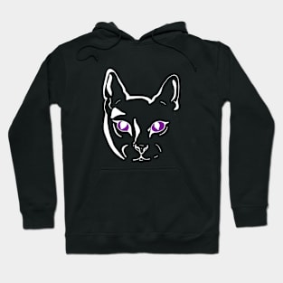 Cat face with purple eyes Hoodie